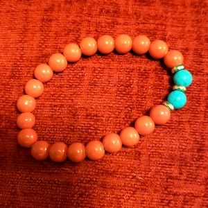 Turquoise and red Jasper bracelet